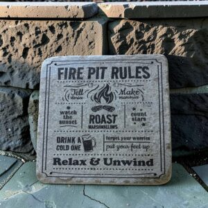 Fire Pit Rules Engraved Bluestone Yard Art