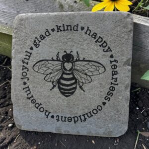 Bee Kind Inspirational Engraved Tumbled Bluestone Yard Art